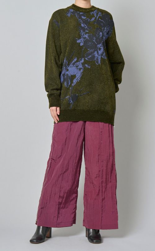 フラワージャガードプルオーバーニット