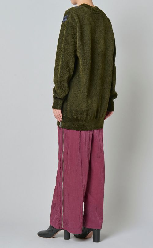 フラワージャガードプルオーバーニット