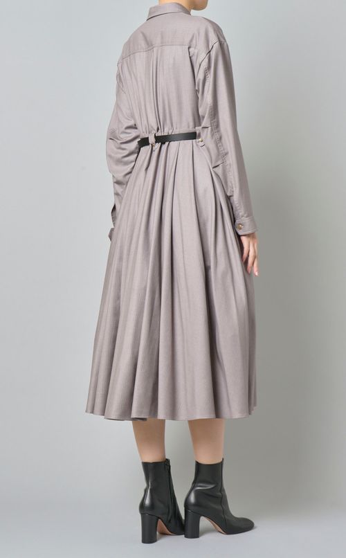 ベルト付シャツワンピース