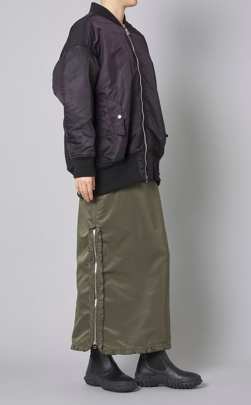 ナイロンMA-1フリルロングスカート