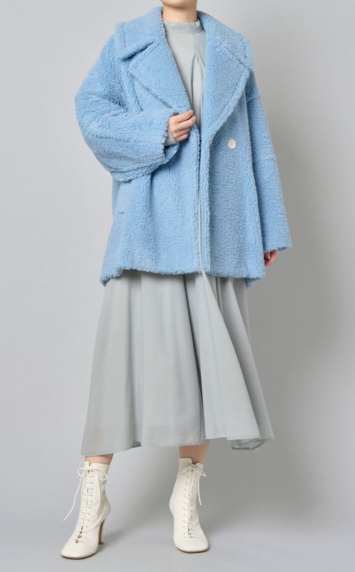 ビッグシルエットワイドボアピーコート