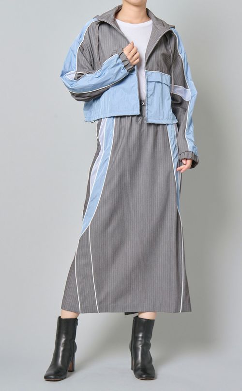 パッチワークトラックブルゾン