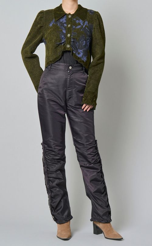 フラワージャガードニットカーディガン