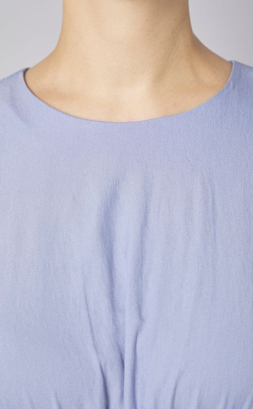 ダンガリーギャザードレープワンピース