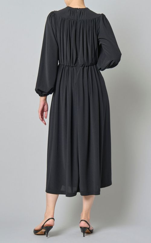 シフォンジャージーギャザードレス