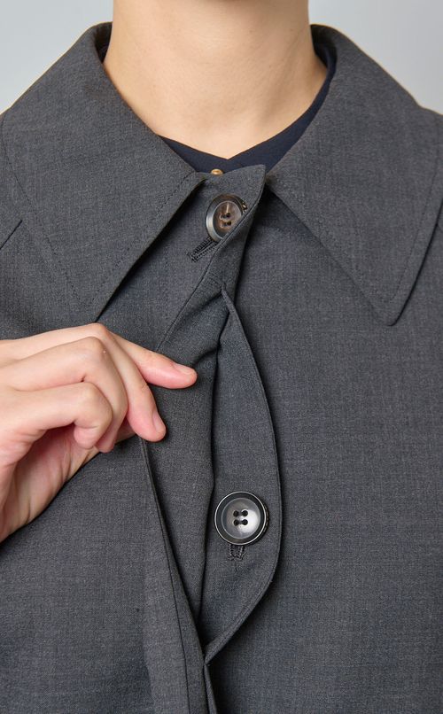 ウール混ステンカラーコート