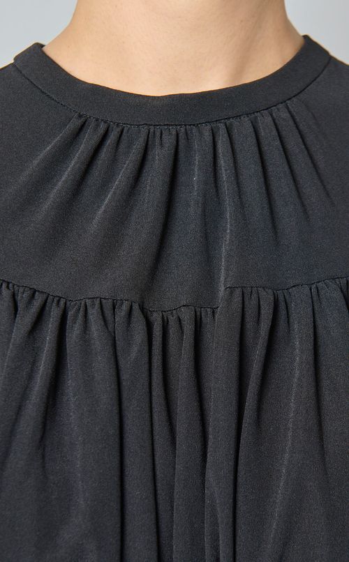 シフォンジャージーギャザードレス