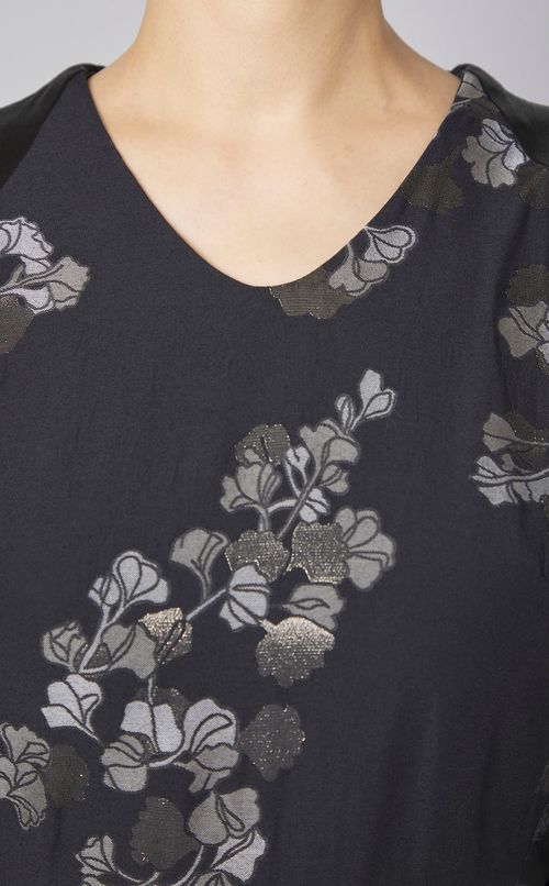 フラワージャガードリボン付ワンピース