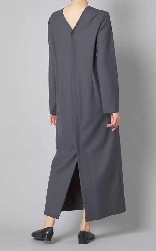 クルーネックフラップポケットワンピース