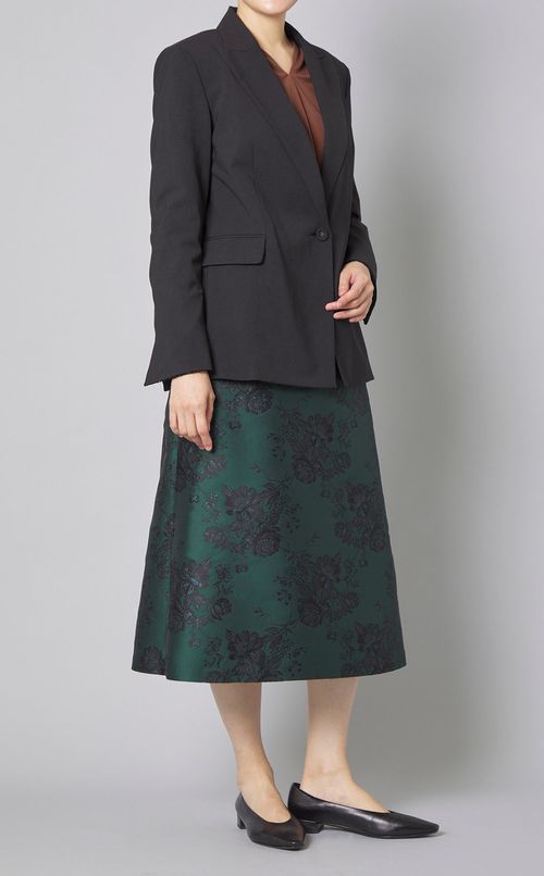 ブラックフラワージャガードスカート