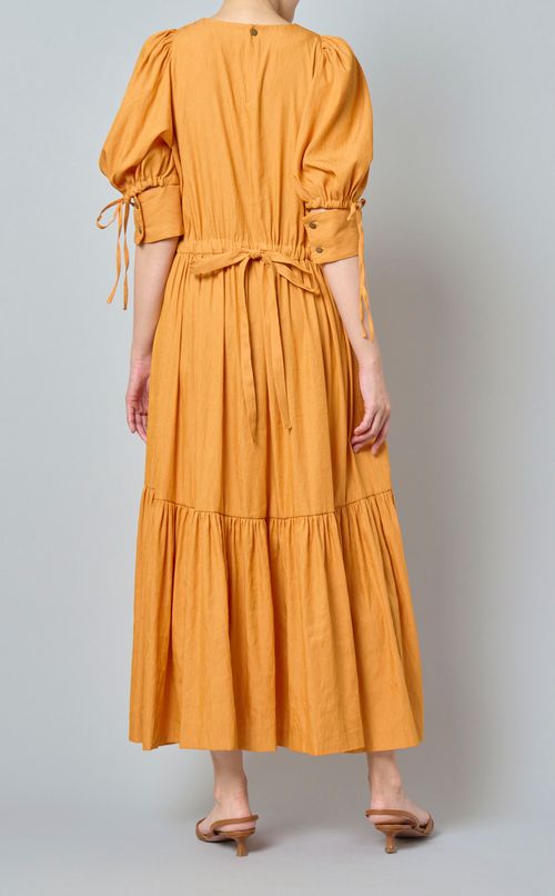 ダンガリーギャザードレープワンピース