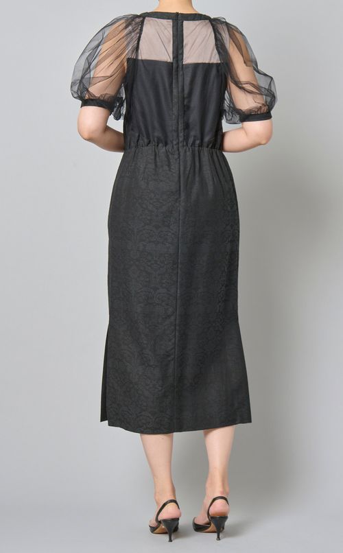 ジャガードシアースリーブワンピース