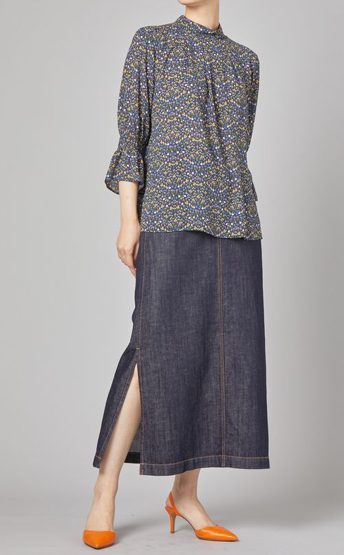 コットンリネンデニムスカート