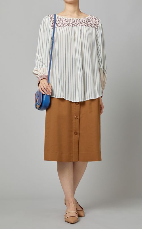 パッチワークストライプブラウス