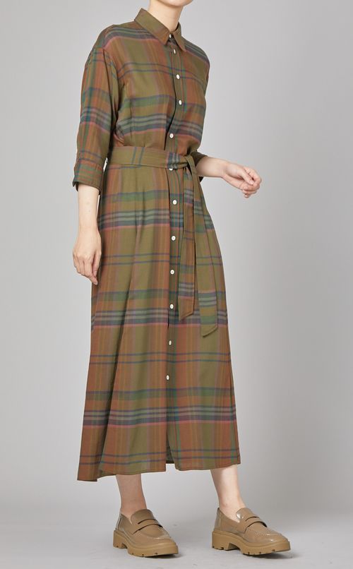 チェックシャツワンピース