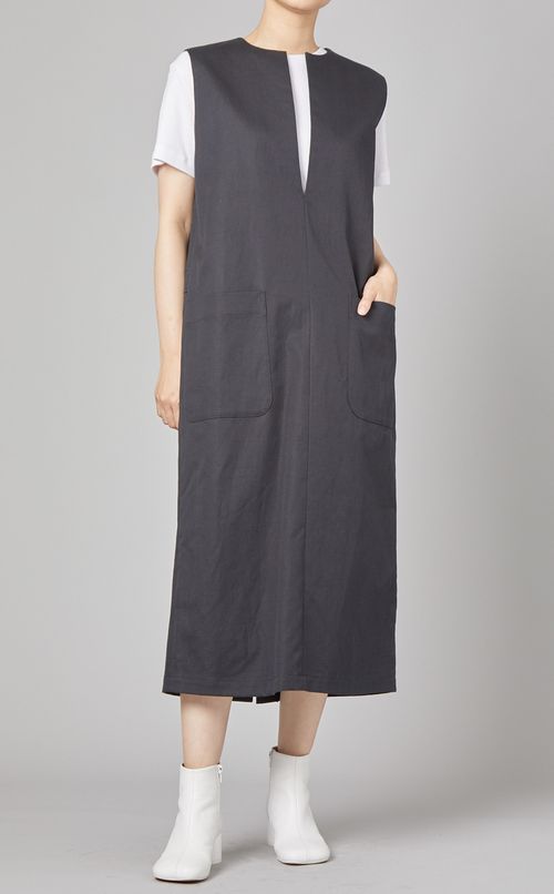 コットンリネンノースリーブワンピース