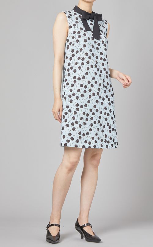 チェリープリントボウタイドレス