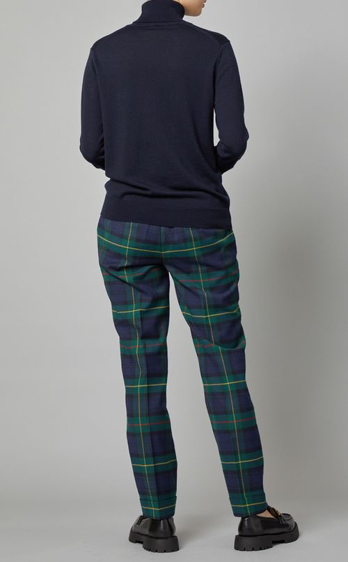 ウール混タータンチェックパンツ