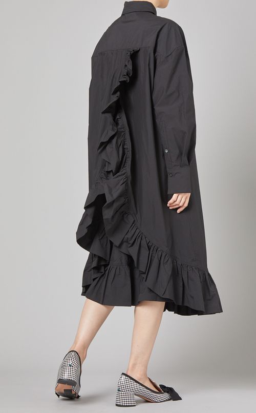 バックラッフルシャツワンピース