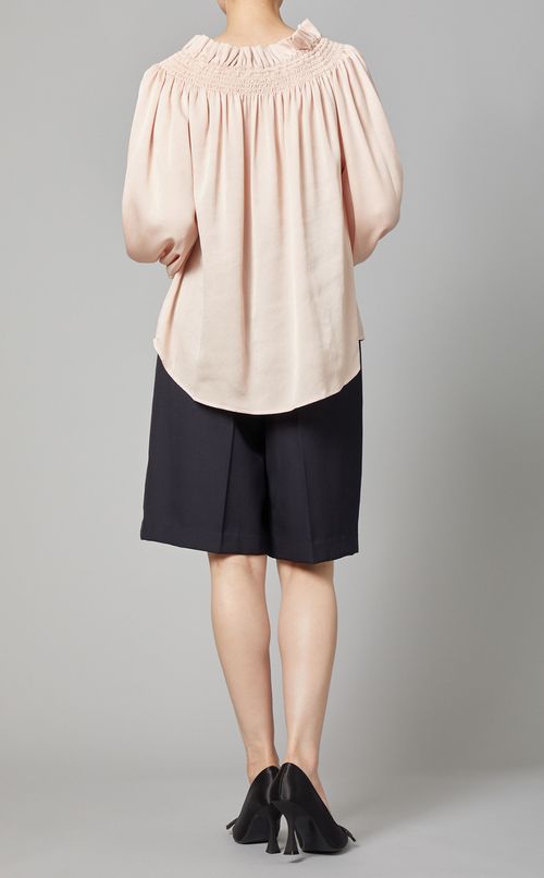 フリルカラーシャーリングブラウス