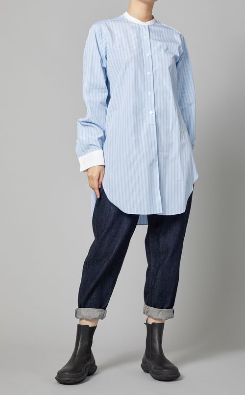 ストライプポプリンブラウス