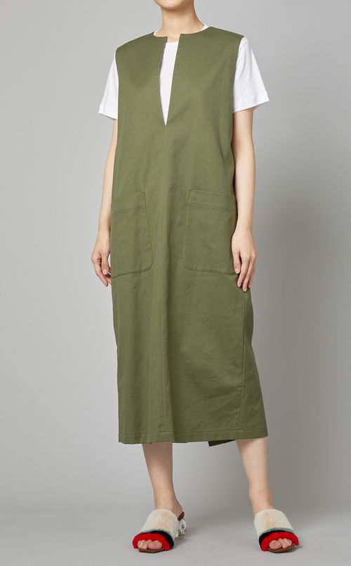 コットンリネンノースリーブワンピース