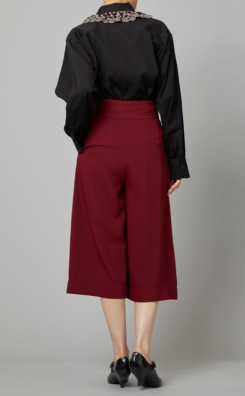 刺繍カラーコットンシャツ