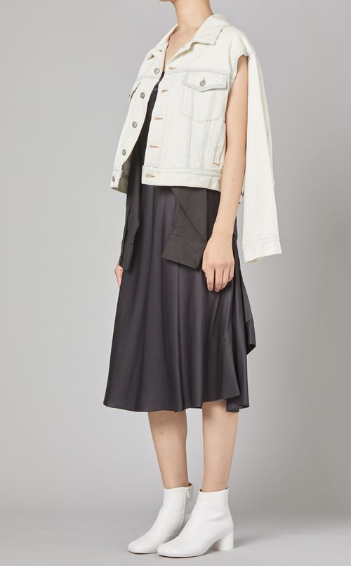 オープンスリーブデニムブルゾン