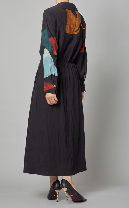 フロントツイストプリントドレス