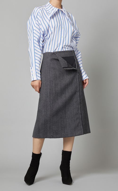 ビッグカラーストライプシャツ