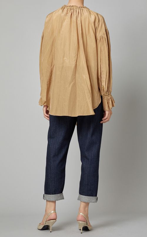 コットンシルクカシュクールブラウス