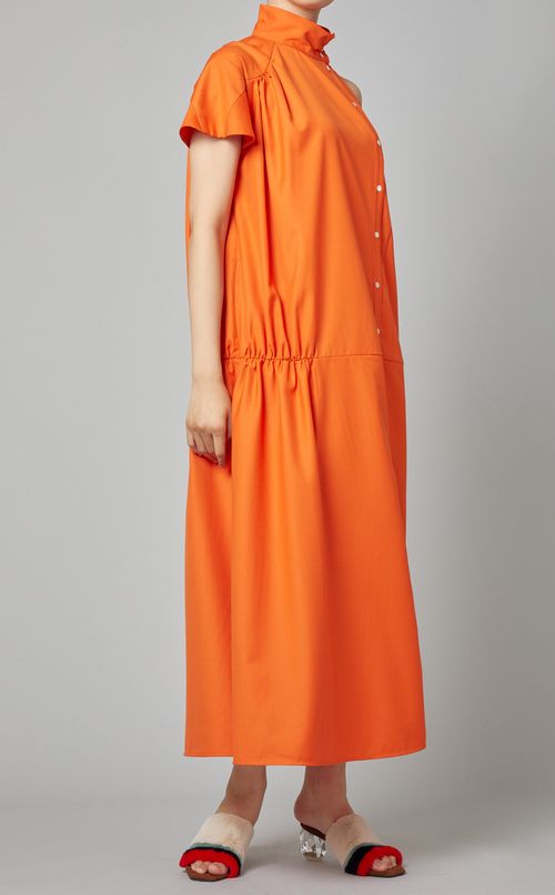 ワンショルダーシャツワンピース