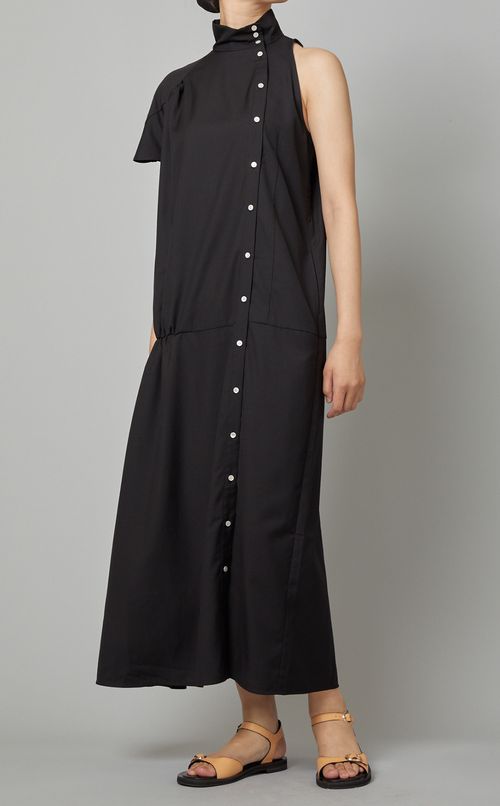 ワンショルダーシャツワンピース