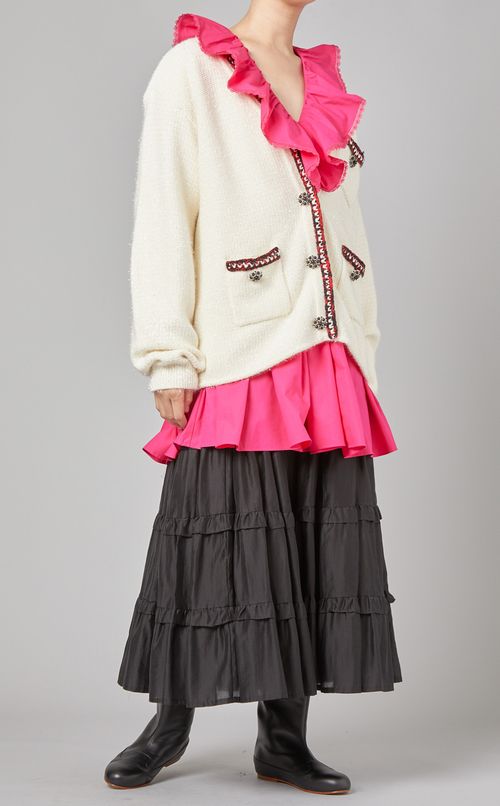 Vネックラメニットカーディガン