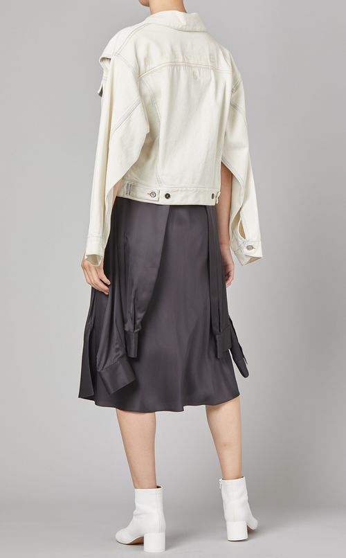 オープンスリーブデニムブルゾン