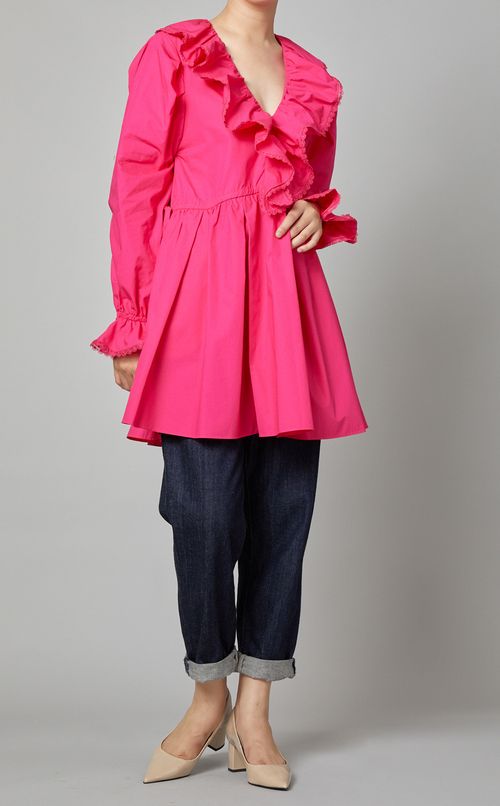 ラッフルフリルギャザーブラウス