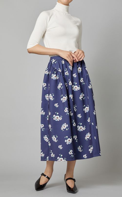 フラワープリントボンディングスカート