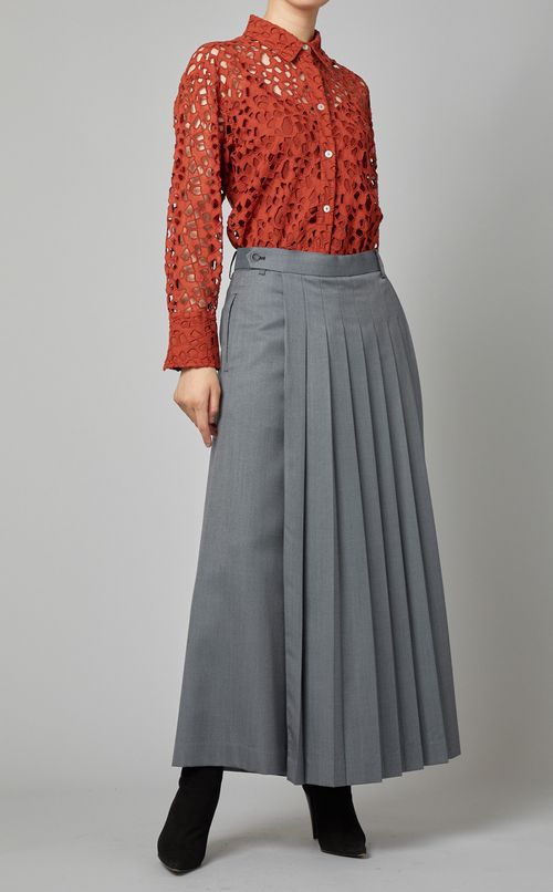 コットンレーススリムシャツ