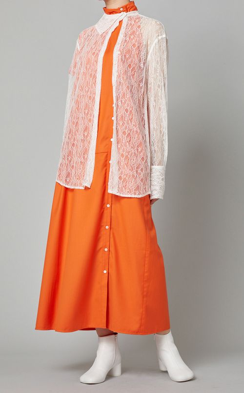 ワンショルダーシャツワンピース