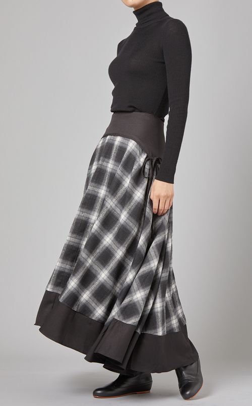 チェックフレアスカート