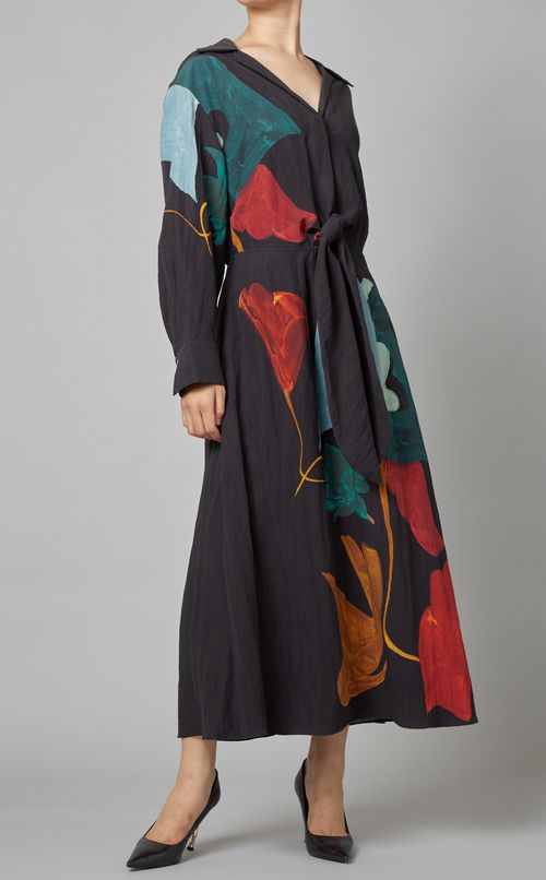 フロントツイストプリントドレス