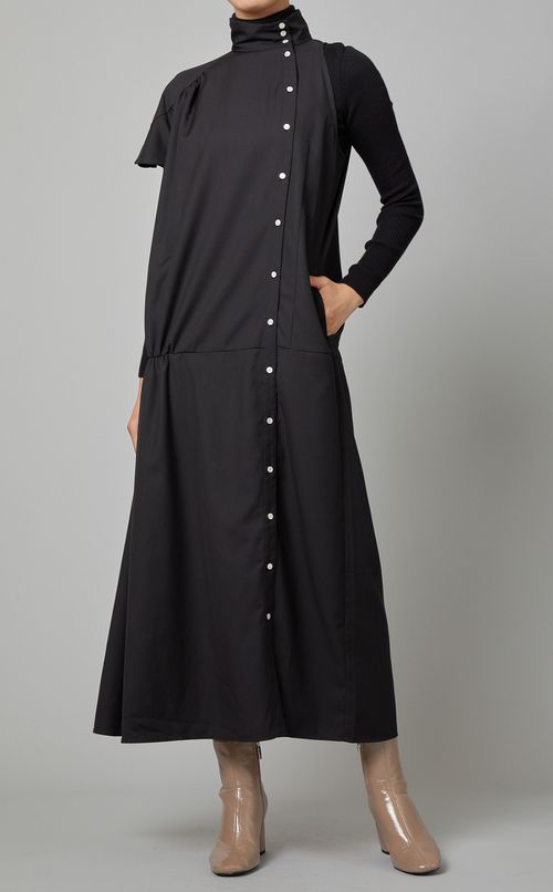 ワンショルダーシャツワンピース