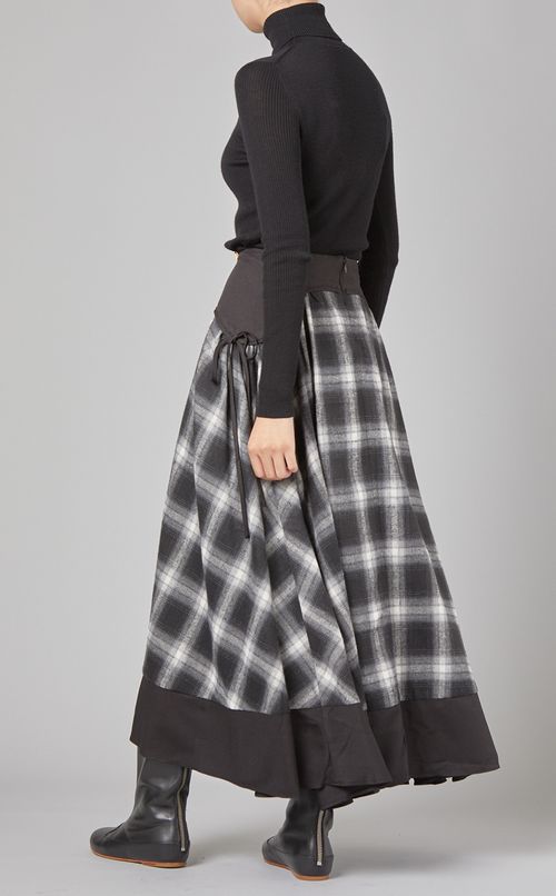 チェックフレアスカート