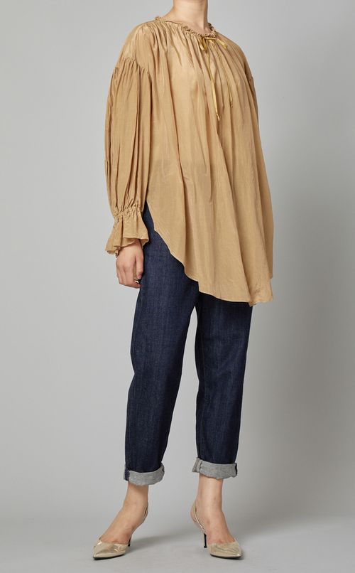 コットンシルクカシュクールブラウス