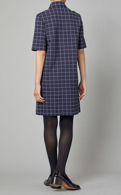 チェック柄ロングポロシャツ