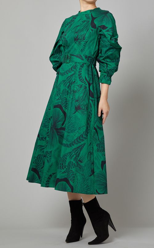 ベルト付コットンプリントワンピース