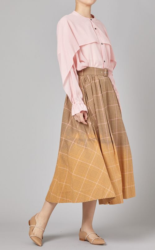 コットンフレアスリーブシャツ