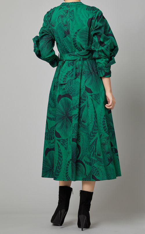 ベルト付コットンプリントワンピース