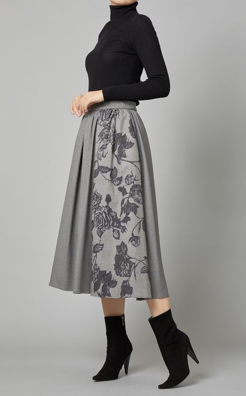 グレンチェックギャザースカート