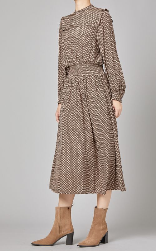 ヨークフリルミディワンピース